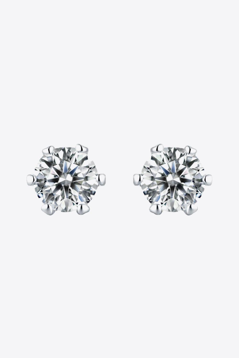 Good Days Ahead Moissanite Stud Earrings BLUE ZONE PLANET