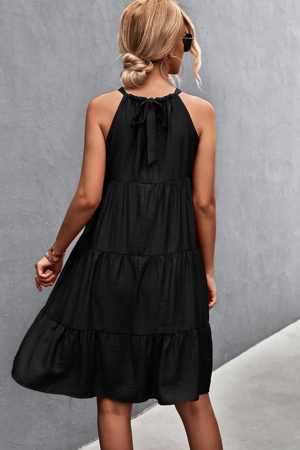Grecian Tiered Sleeveless Dress BLUE ZONE PLANET