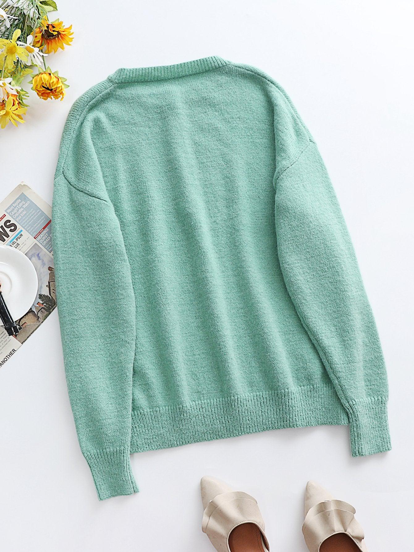 Half Button Long Sleeve Henley Sweater BLUE ZONE PLANET