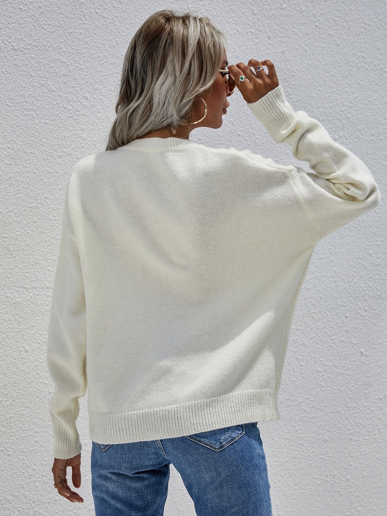 Half Button Long Sleeve Henley Sweater BLUE ZONE PLANET