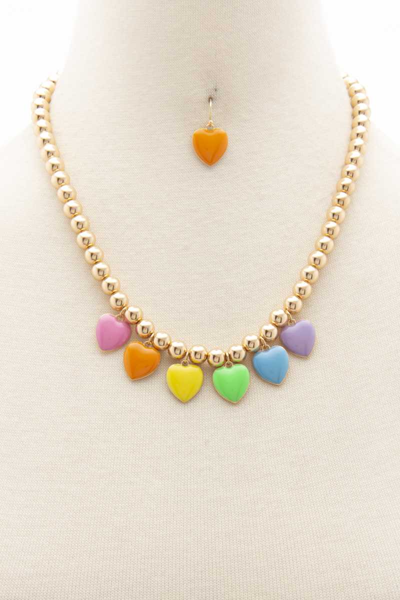 Heart Ball Bead Necklace Blue Zone Planet