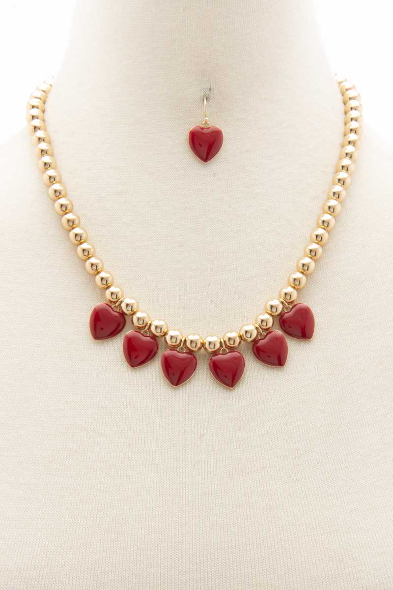 Heart Ball Bead Necklace Blue Zone Planet