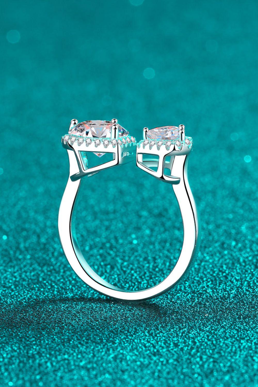 Heart-Shape Moissanite Open Ring BLUE ZONE PLANET