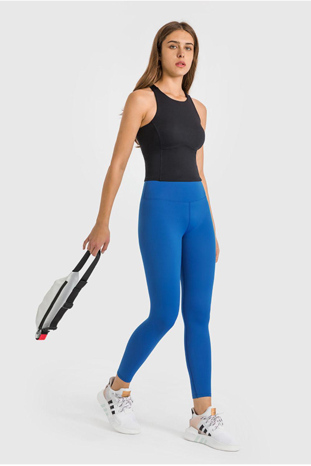 High Waist Ankle-Length Yoga Leggings BLUE ZONE PLANET