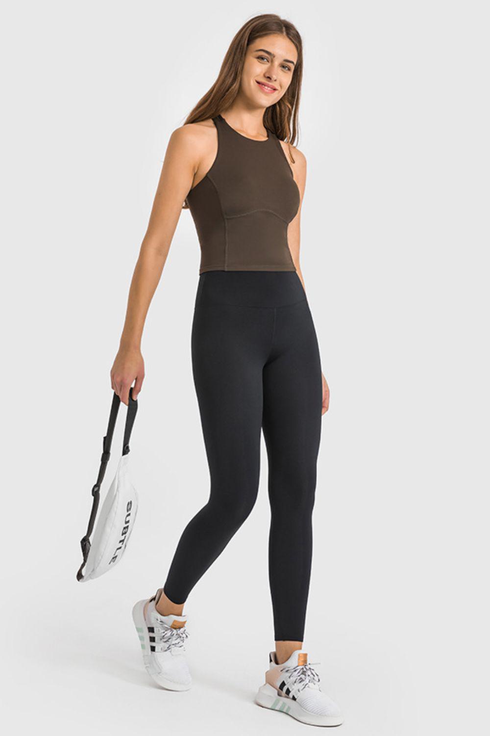 High Waist Ankle-Length Yoga Leggings BLUE ZONE PLANET