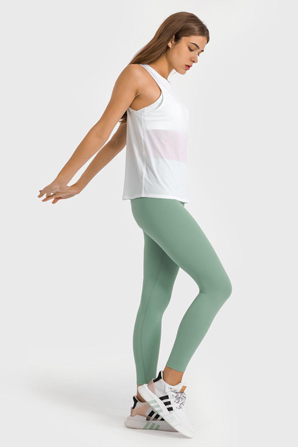 High Waist Ankle-Length Yoga Leggings BLUE ZONE PLANET
