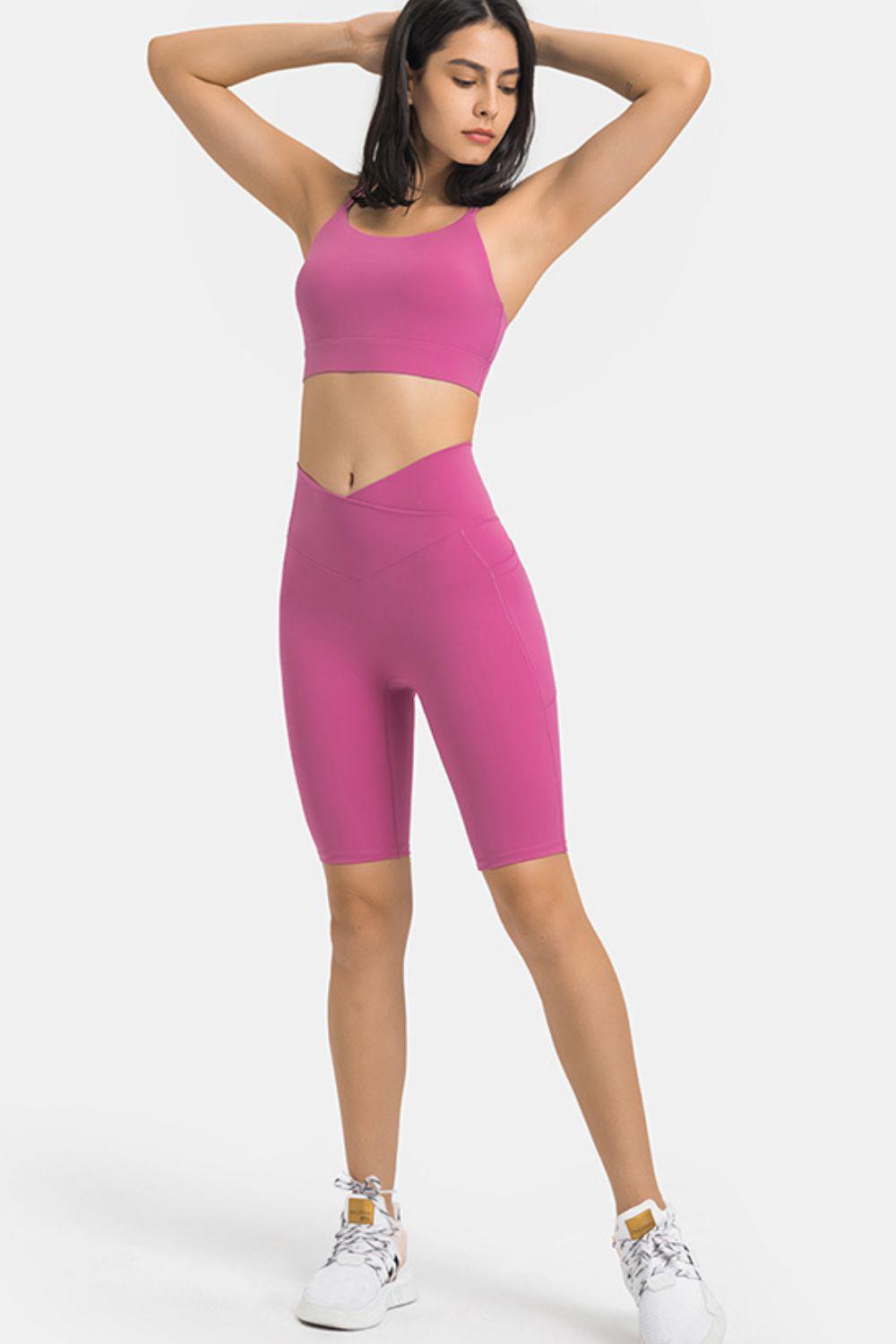 High Waist Biker Shorts with Pockets BLUE ZONE PLANET