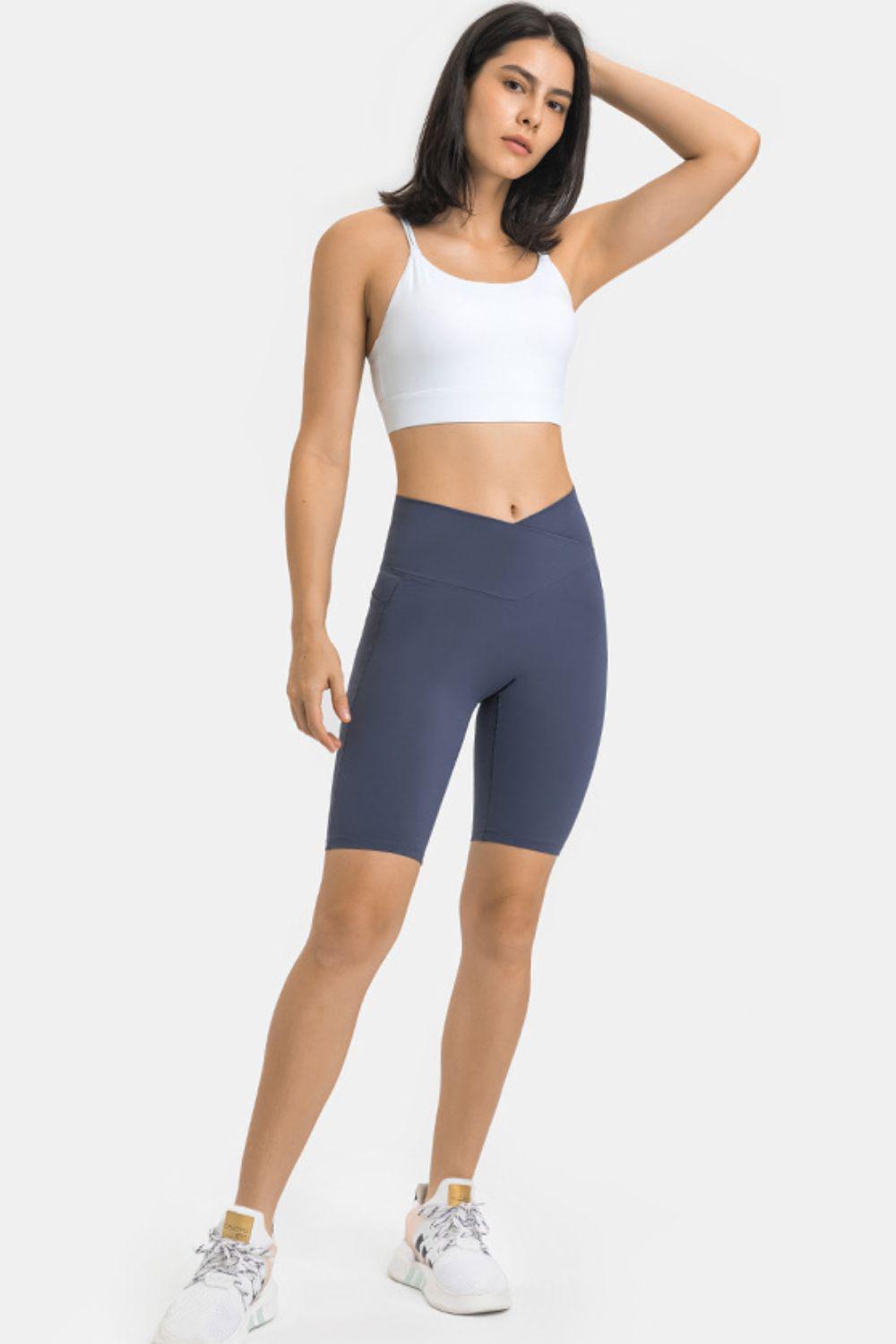 High Waist Biker Shorts with Pockets BLUE ZONE PLANET