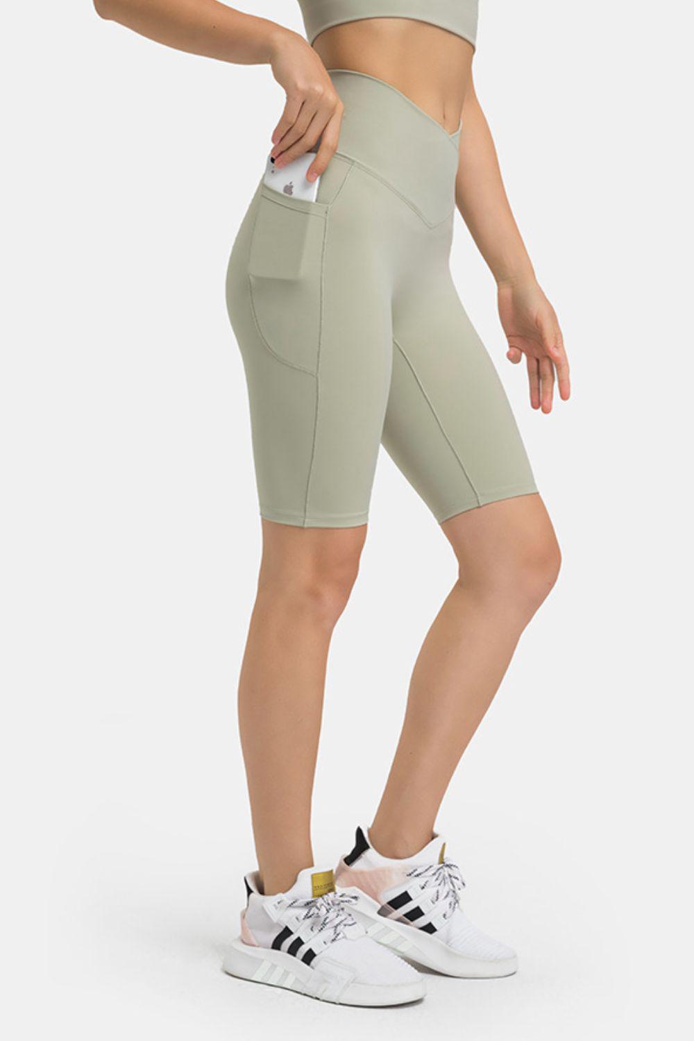 High Waist Biker Shorts with Pockets BLUE ZONE PLANET