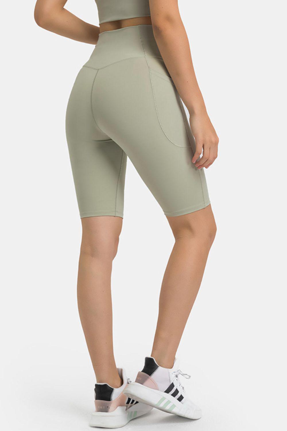 High Waist Biker Shorts with Pockets BLUE ZONE PLANET