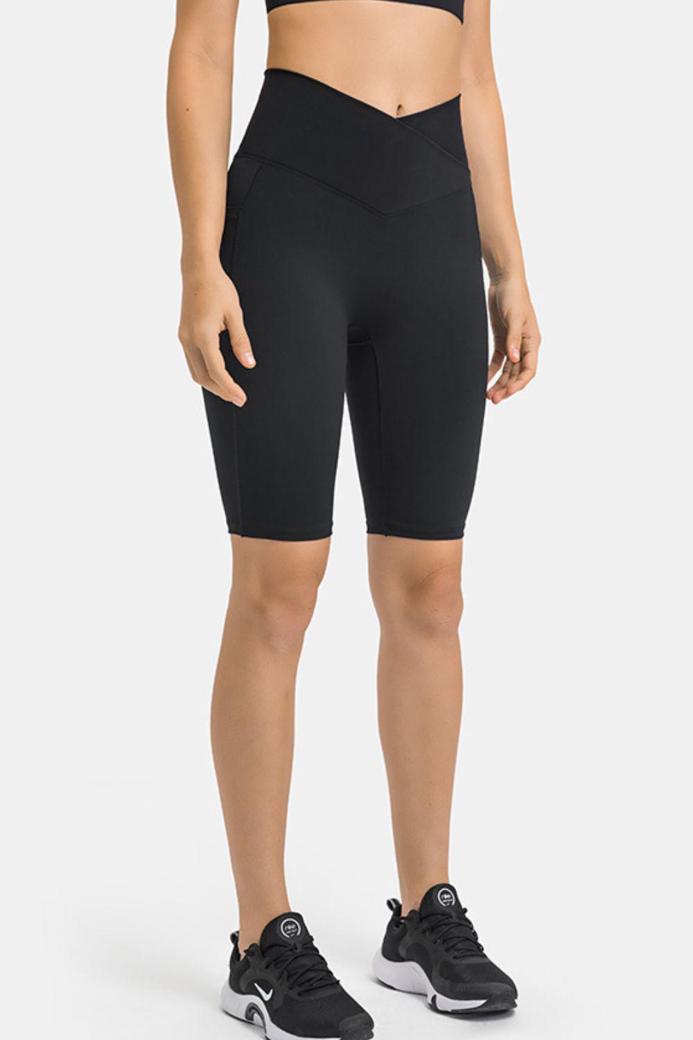 High Waist Biker Shorts with Pockets BLUE ZONE PLANET