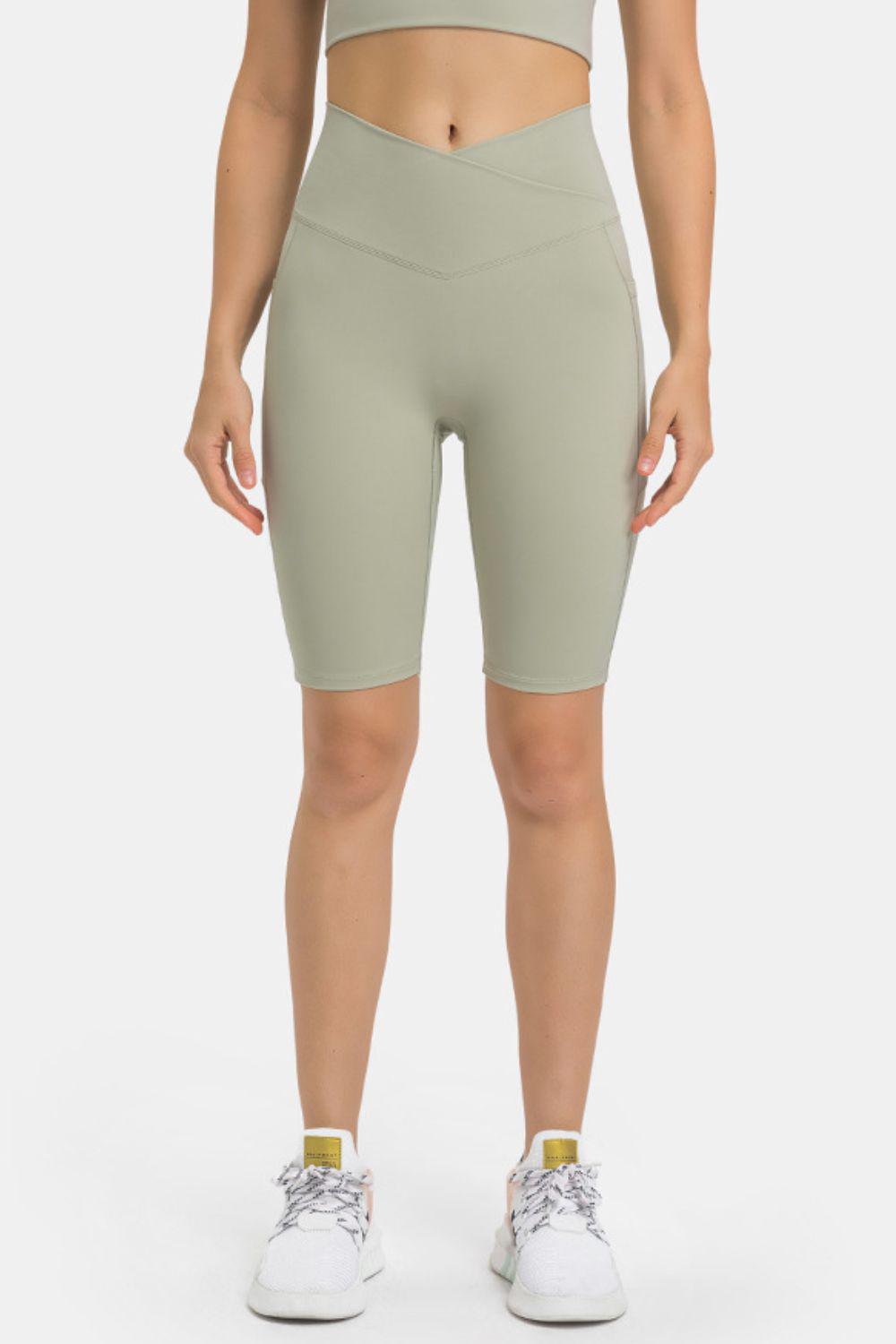 High Waist Biker Shorts with Pockets BLUE ZONE PLANET