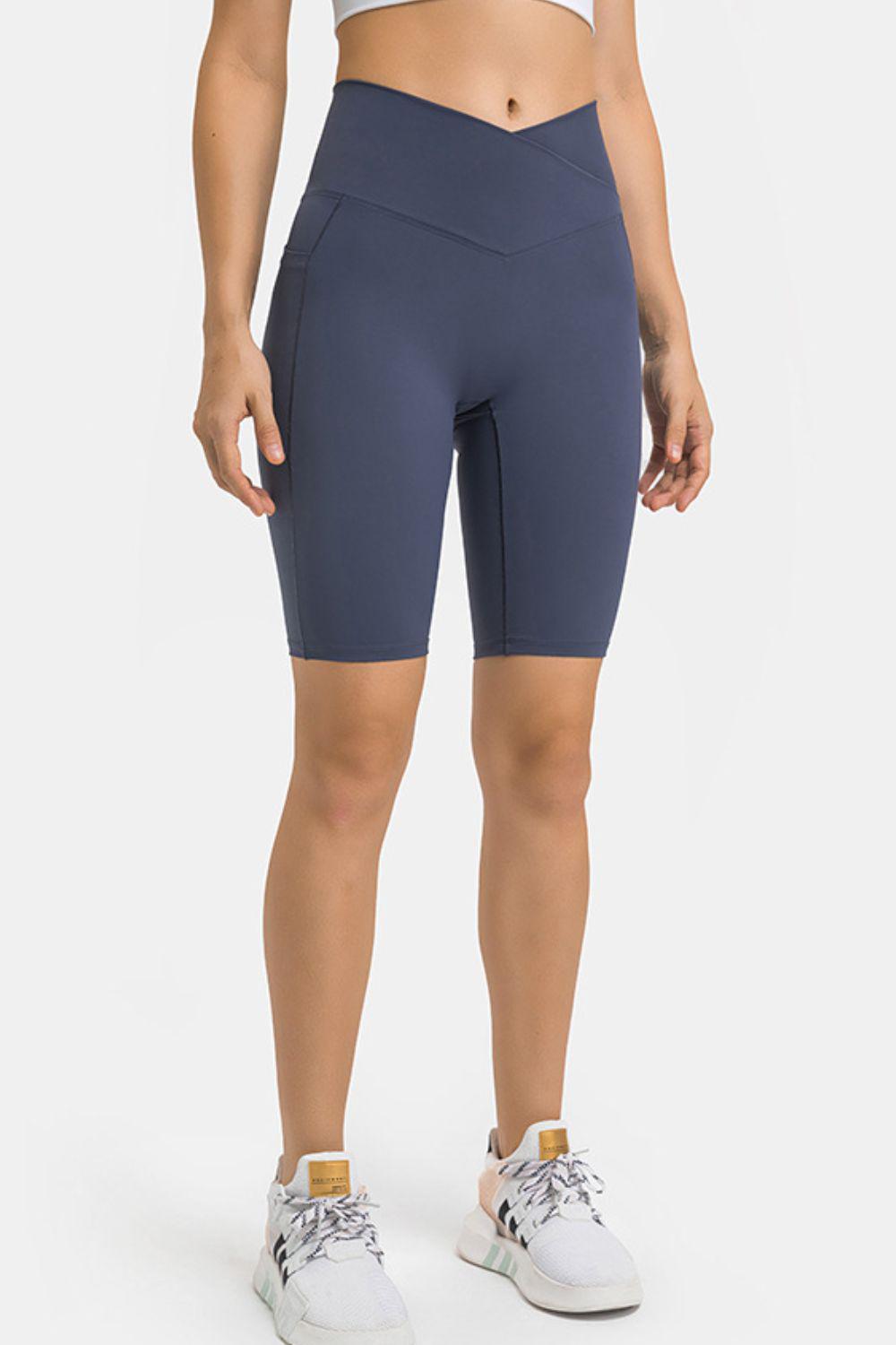 High Waist Biker Shorts with Pockets BLUE ZONE PLANET