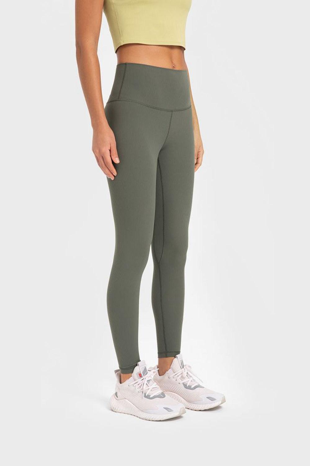 Highly Stretchy Wide Waistband Yoga Leggings BLUE ZONE PLANET