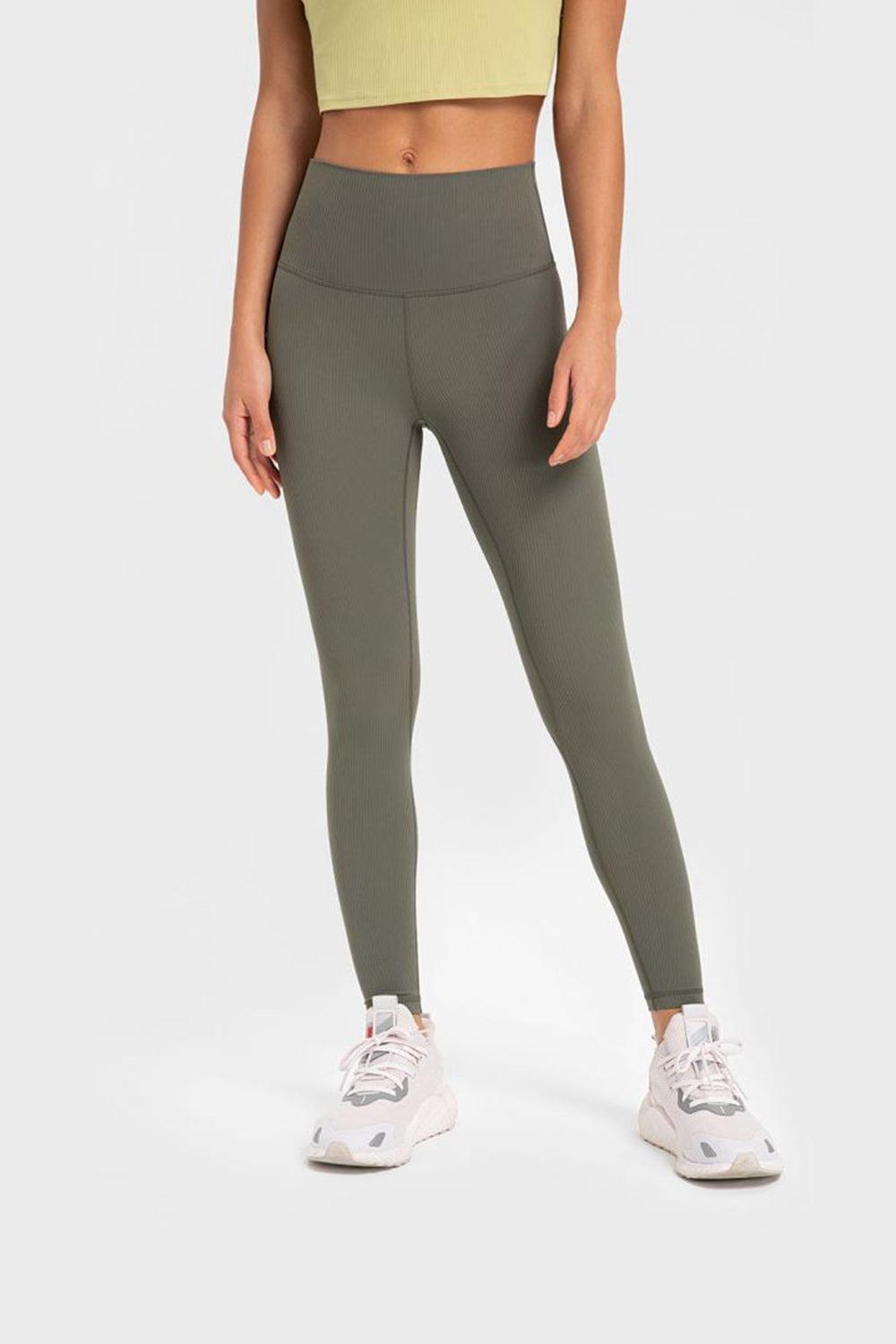 Highly Stretchy Wide Waistband Yoga Leggings BLUE ZONE PLANET