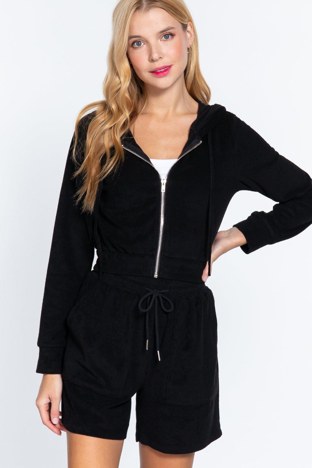 Hoodie Terry Towelling Jacket Blue Zone Planet