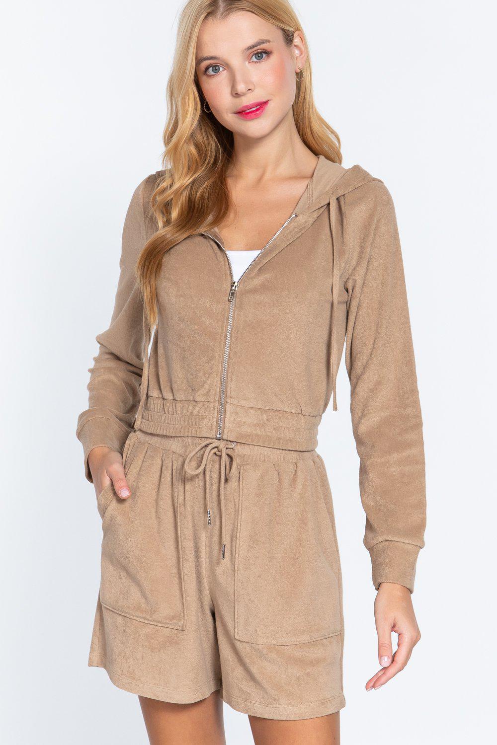Hoodie Terry Towelling Jacket Blue Zone Planet