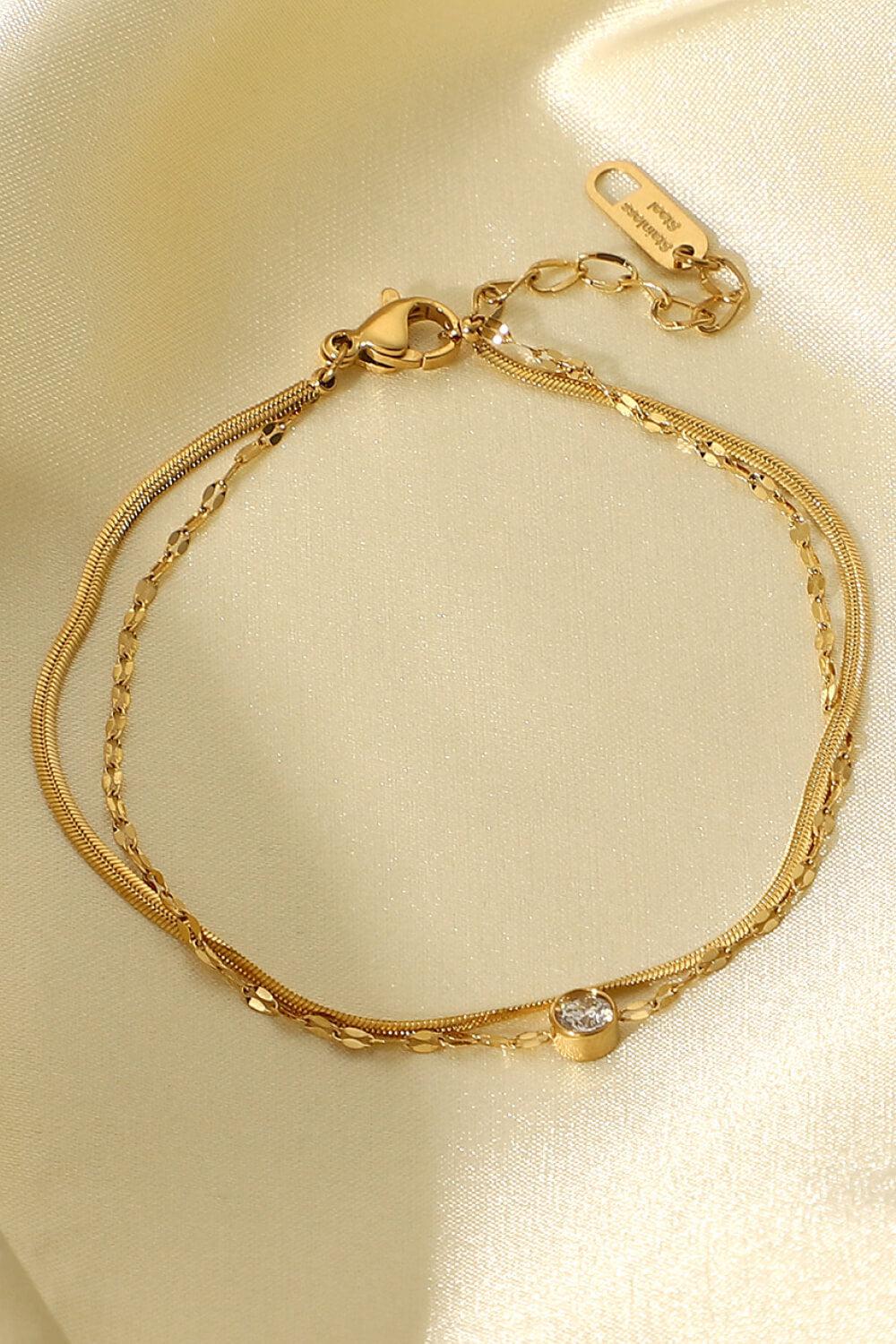 Icing on the Cake Rhinestone Double-Layered Bracelet BLUE ZONE PLANET