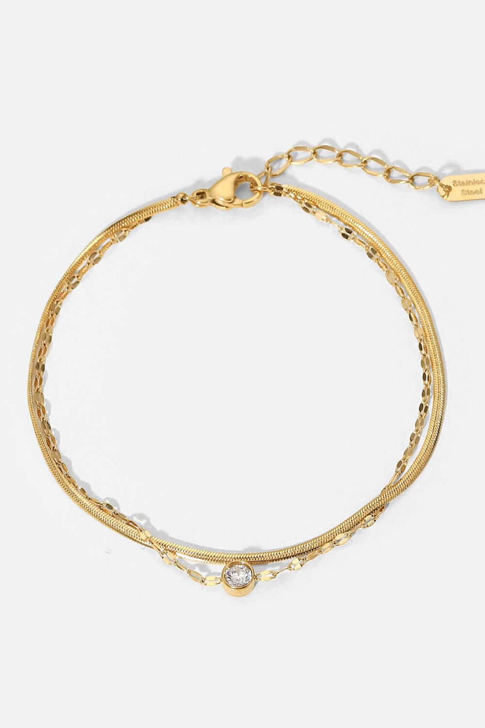 Icing on the Cake Rhinestone Double-Layered Bracelet BLUE ZONE PLANET