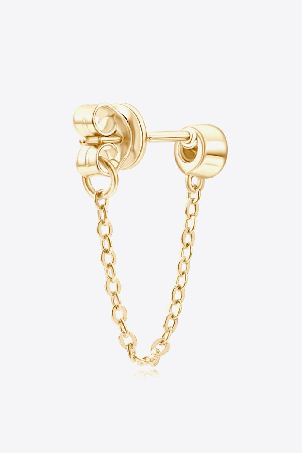 Inlaid Moissanite Chain Earrings BLUE ZONE PLANET