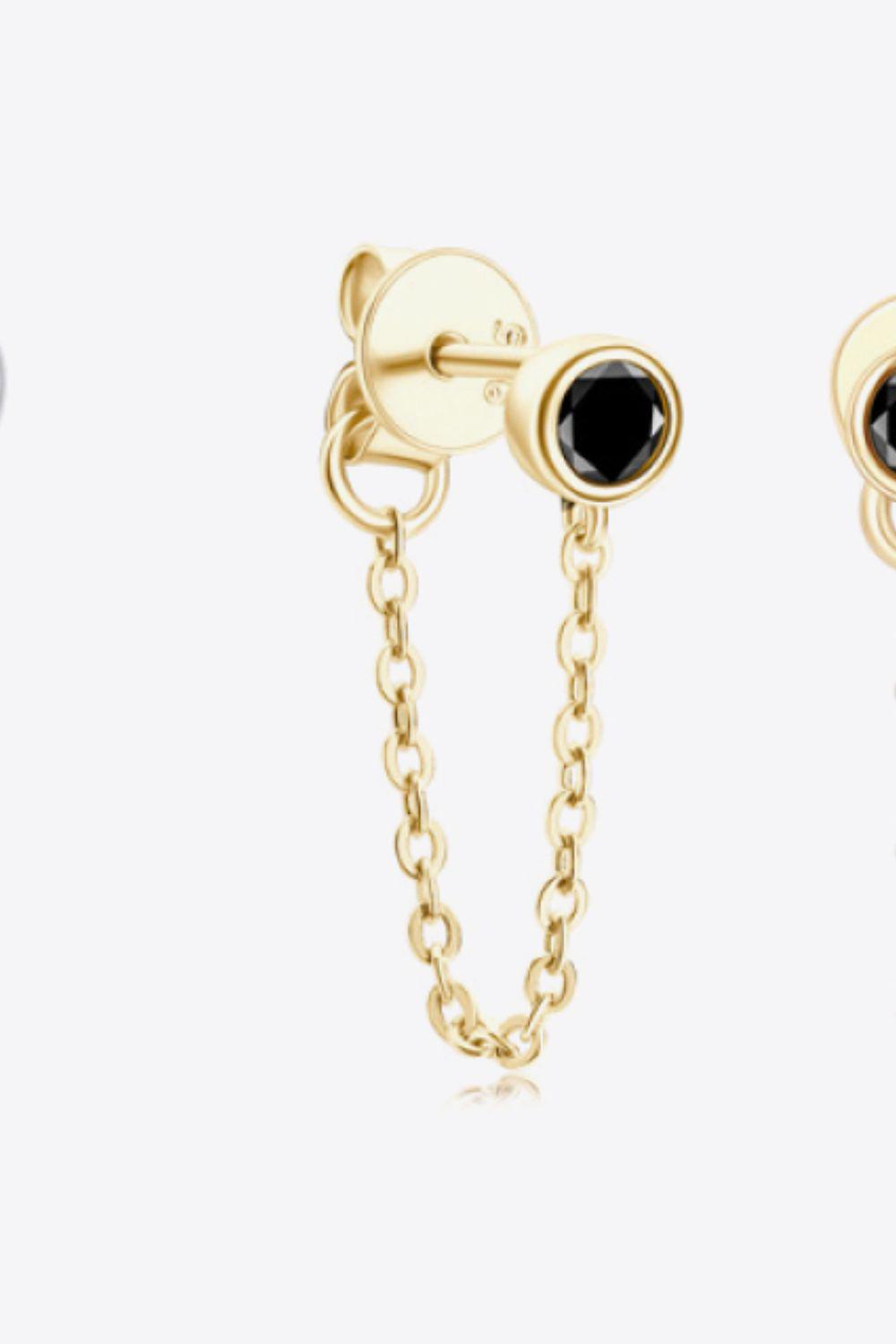 Inlaid Moissanite Chain Earrings BLUE ZONE PLANET