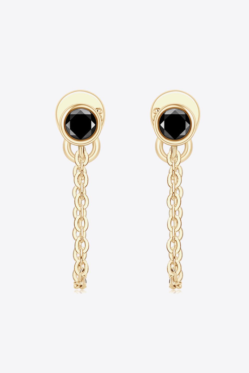 Inlaid Moissanite Chain Earrings BLUE ZONE PLANET