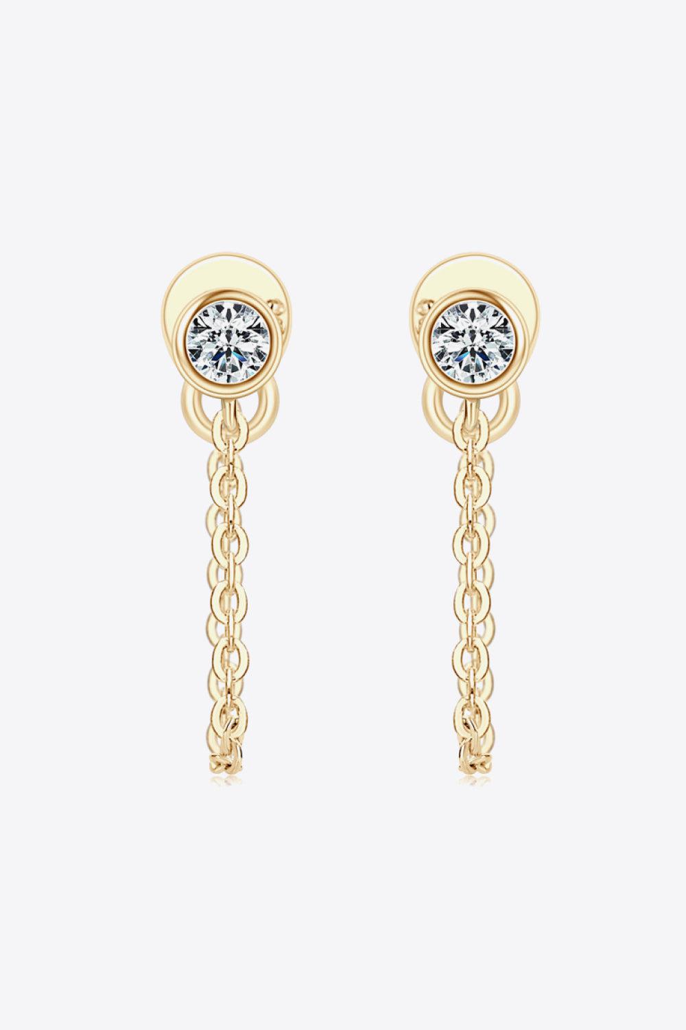 Inlaid Moissanite Chain Earrings BLUE ZONE PLANET
