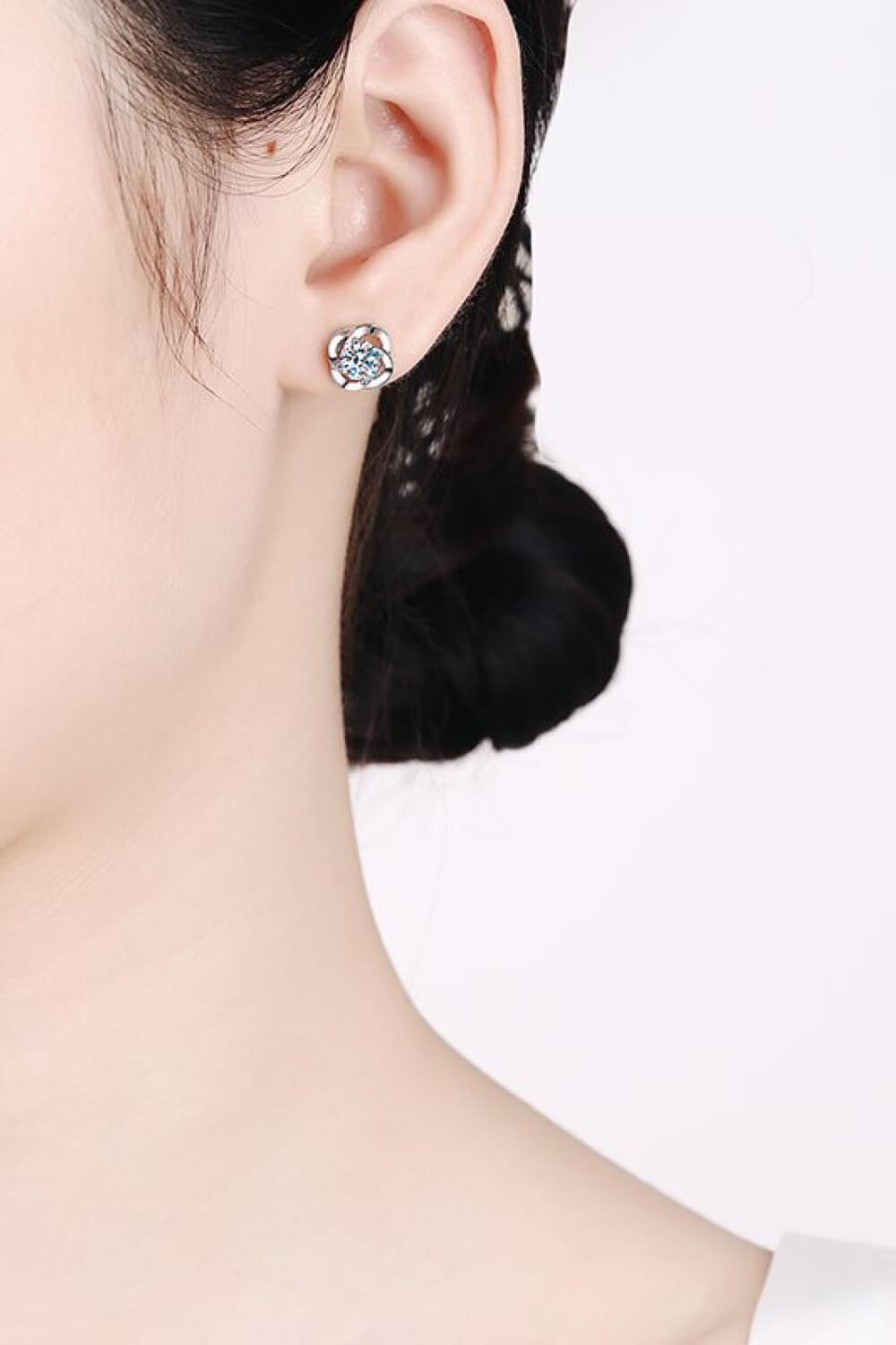 It's Your Day Moissanite Rhodium-Plated Stud Earrings BLUE ZONE PLANET