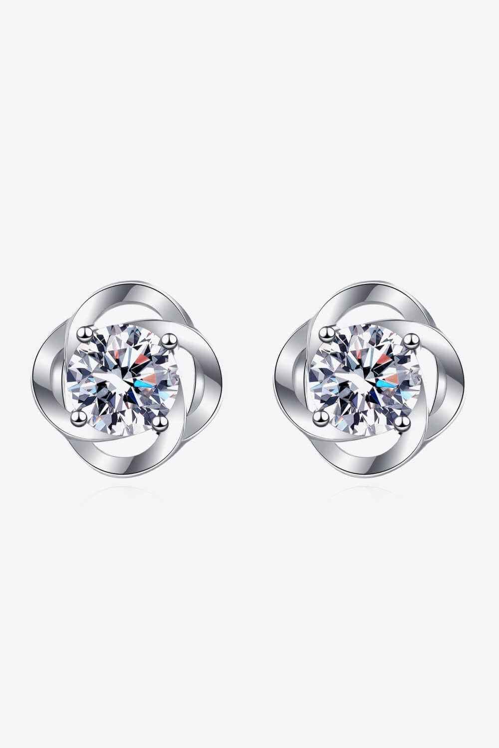 It's Your Day Moissanite Rhodium-Plated Stud Earrings BLUE ZONE PLANET