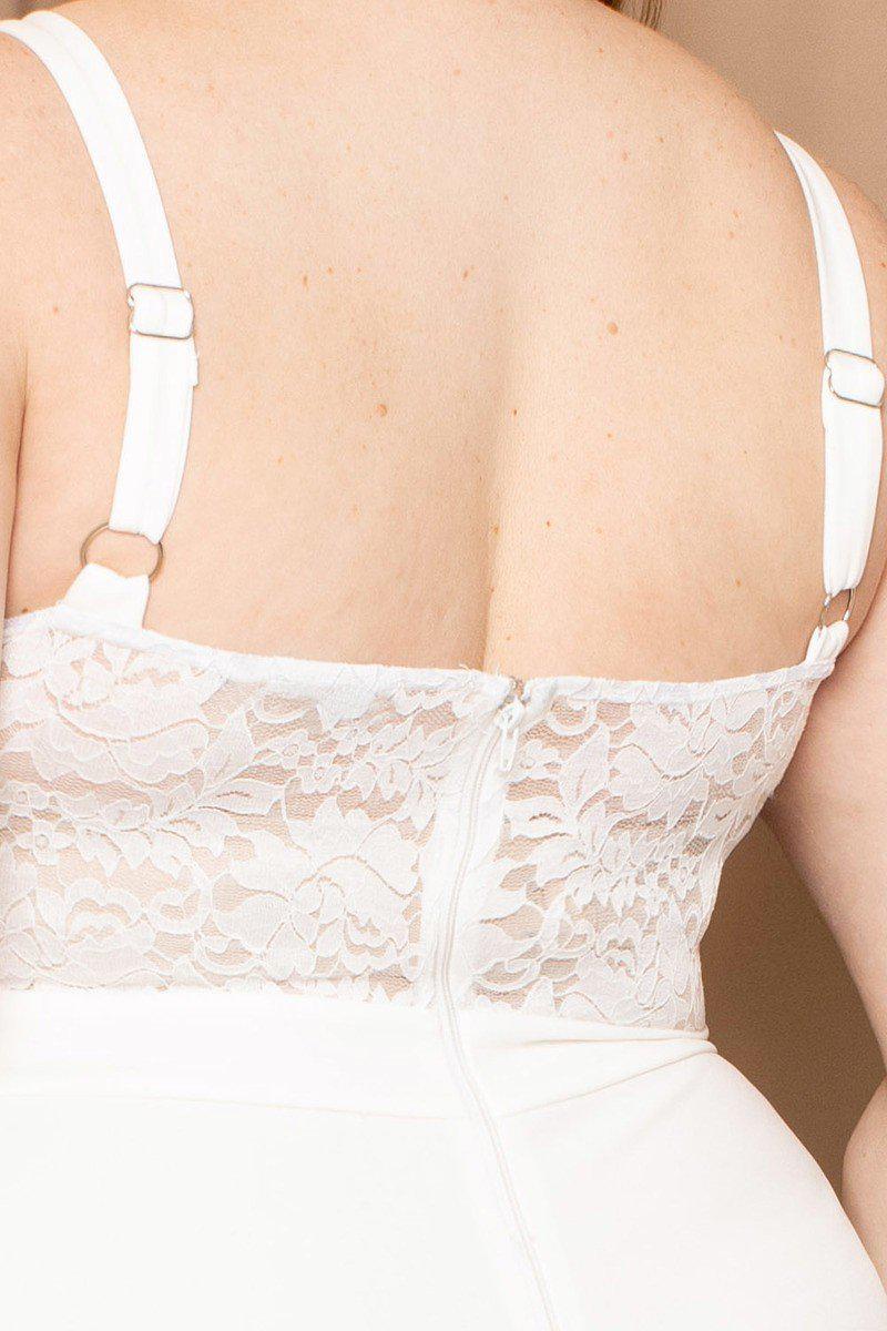 Lace Bust Plus Size Jumpsuit Blue Zone Planet