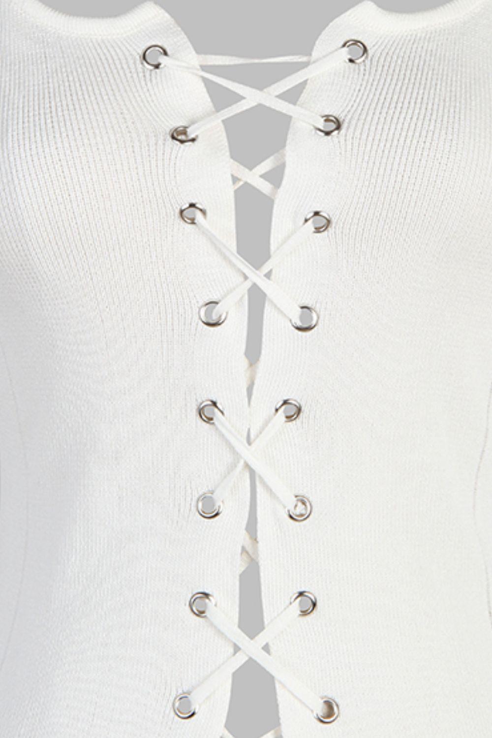 Lace-Up Knit Cami BLUE ZONE PLANET