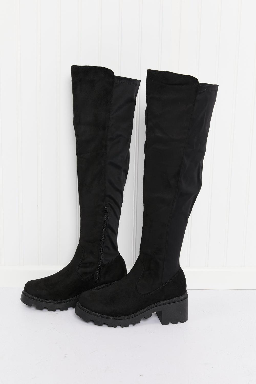 Legend Spell On You Lug Sole Over-The-Knee Boots BLUE ZONE PLANET