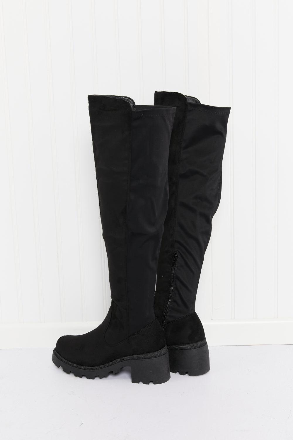 Legend Spell On You Lug Sole Over-The-Knee Boots BLUE ZONE PLANET