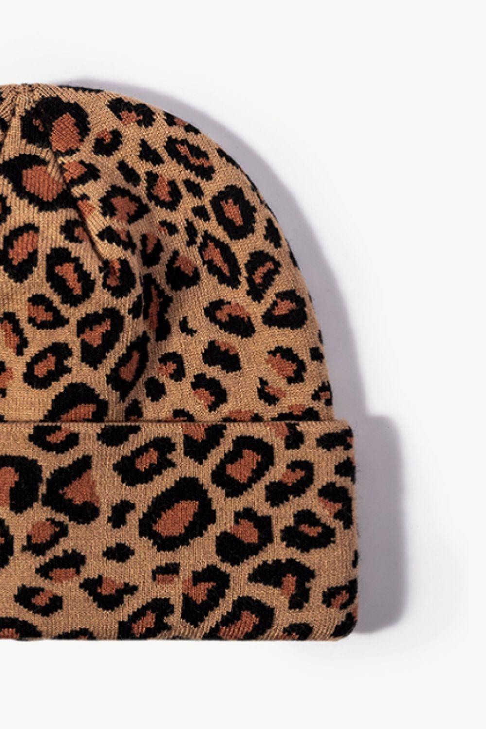 Leopard Pattern Cuffed Beanie BLUE ZONE PLANET