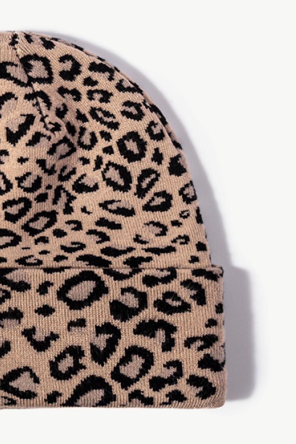 Leopard Pattern Cuffed Beanie BLUE ZONE PLANET