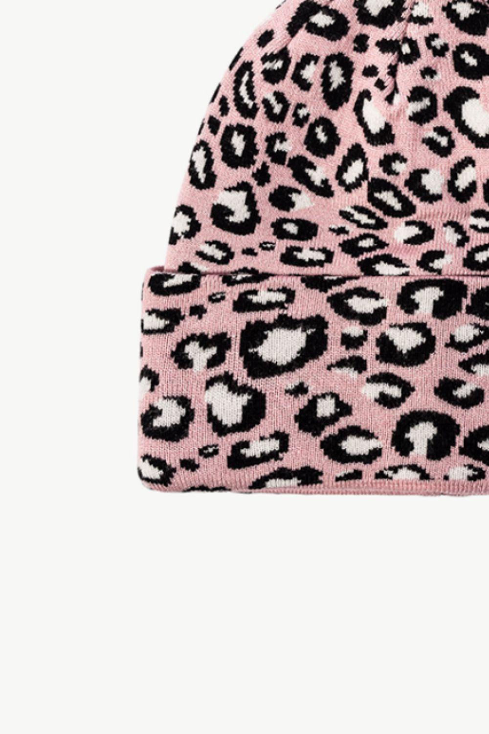 Leopard Pattern Cuffed Beanie BLUE ZONE PLANET