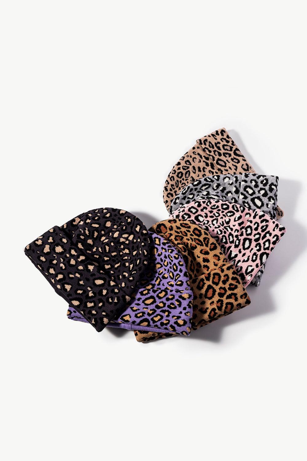 Leopard Pattern Cuffed Beanie BLUE ZONE PLANET