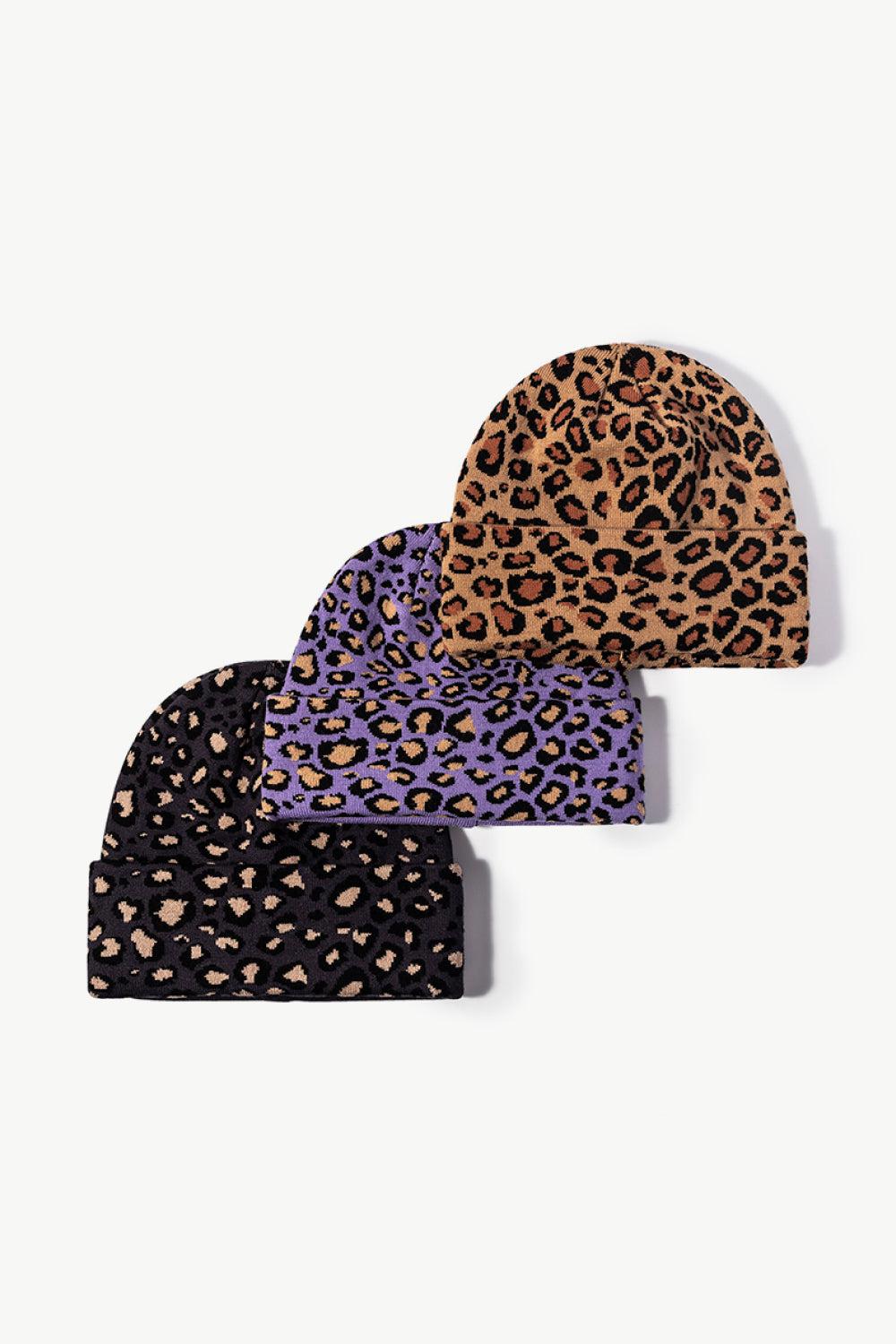Leopard Pattern Cuffed Beanie BLUE ZONE PLANET