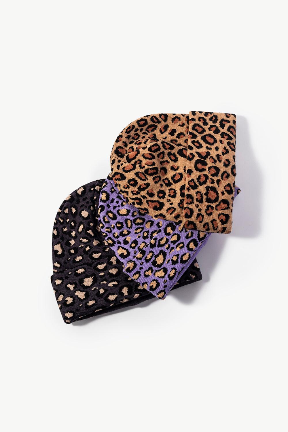 Leopard Pattern Cuffed Beanie BLUE ZONE PLANET