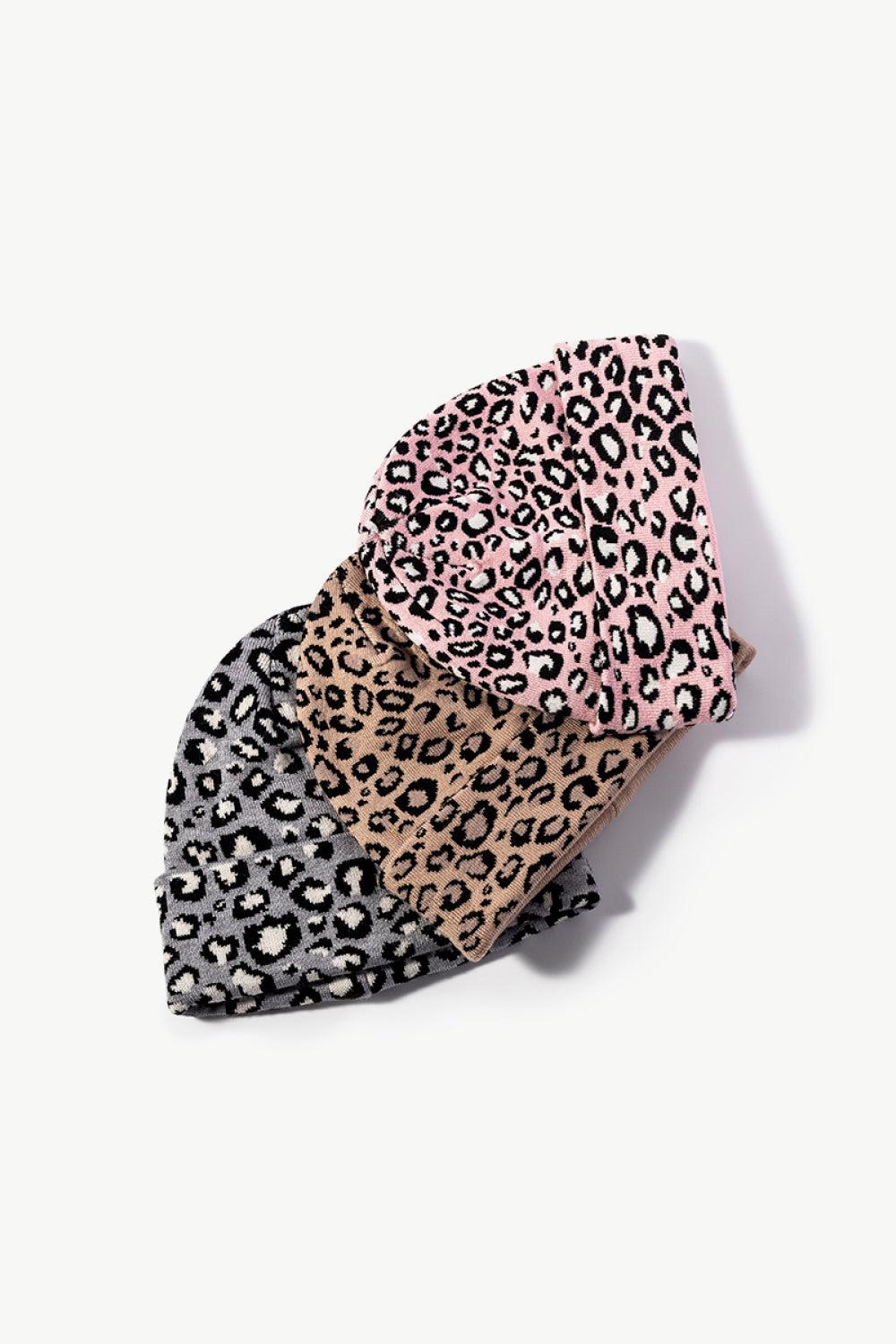 Leopard Pattern Cuffed Beanie BLUE ZONE PLANET