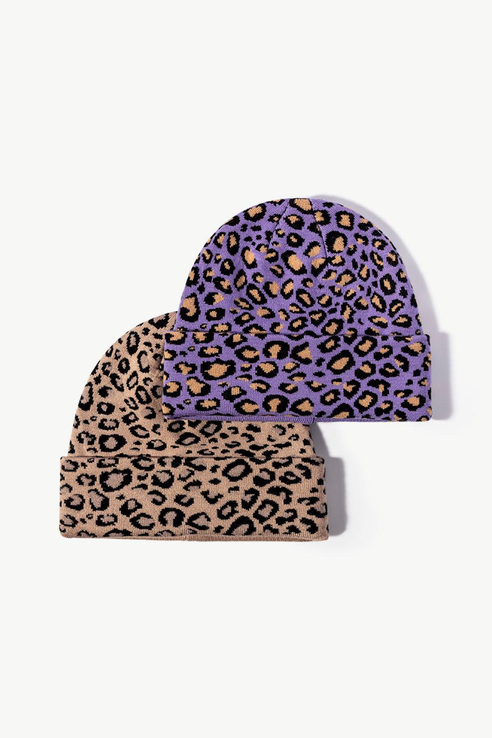 Leopard Pattern Cuffed Beanie BLUE ZONE PLANET