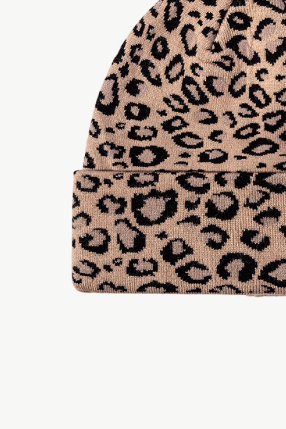 Leopard Pattern Cuffed Beanie BLUE ZONE PLANET