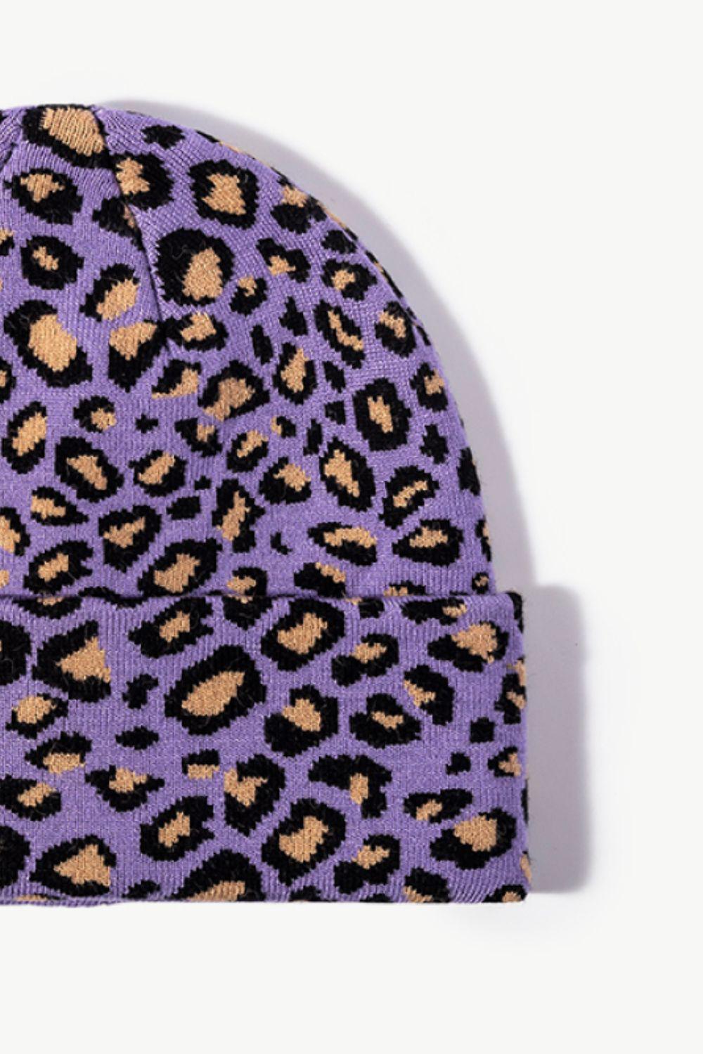 Leopard Pattern Cuffed Beanie BLUE ZONE PLANET
