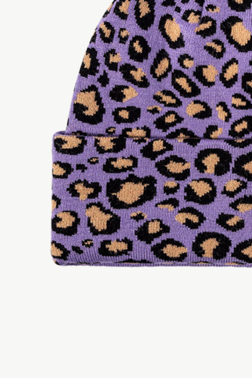 Leopard Pattern Cuffed Beanie BLUE ZONE PLANET