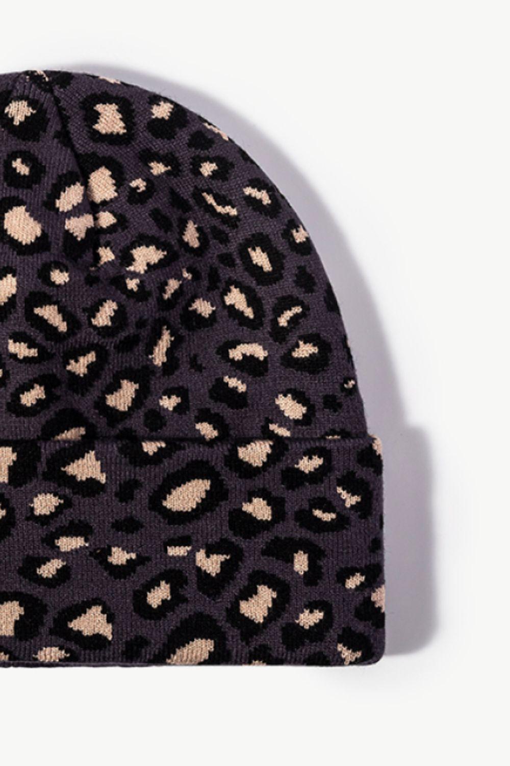 Leopard Pattern Cuffed Beanie BLUE ZONE PLANET