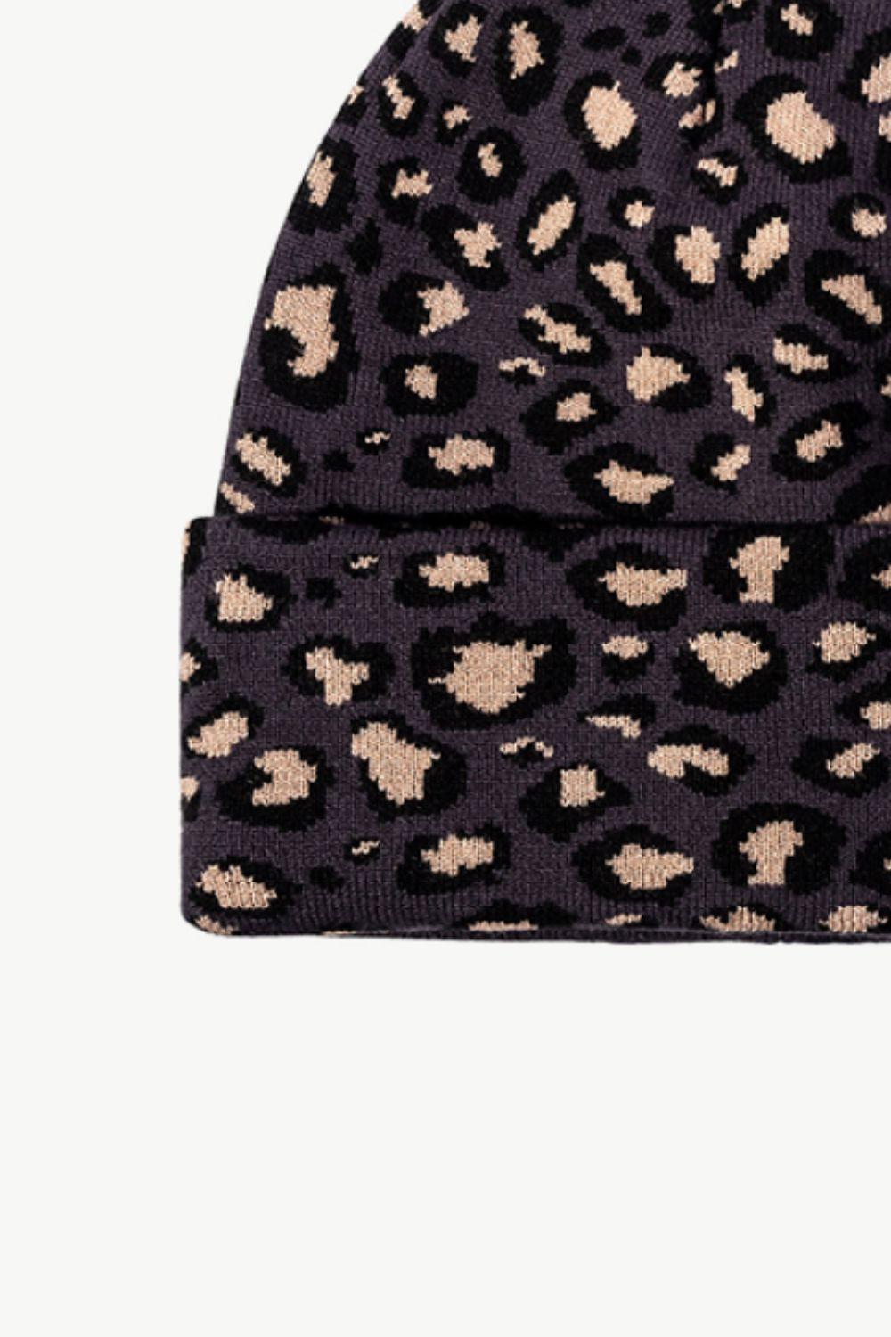 Leopard Pattern Cuffed Beanie BLUE ZONE PLANET