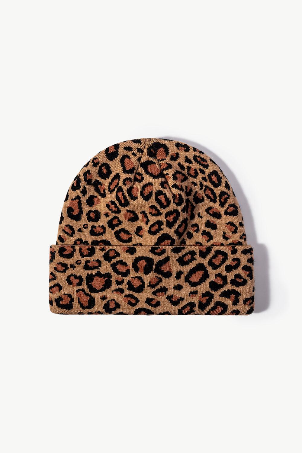 Leopard Pattern Cuffed Beanie BLUE ZONE PLANET