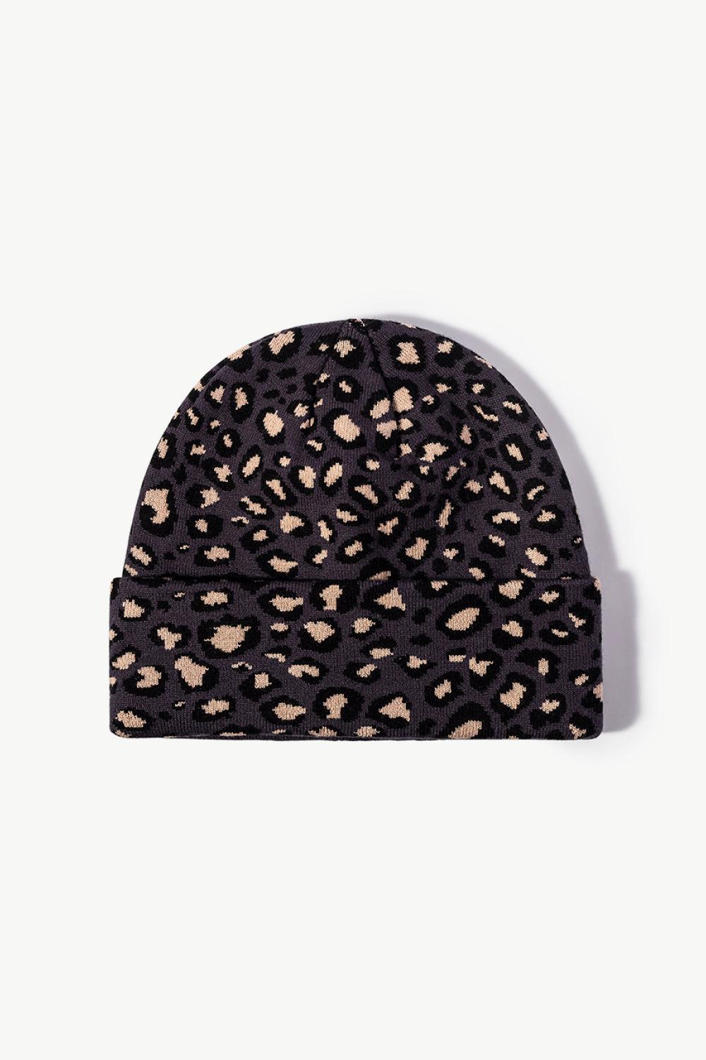 Leopard Pattern Cuffed Beanie BLUE ZONE PLANET