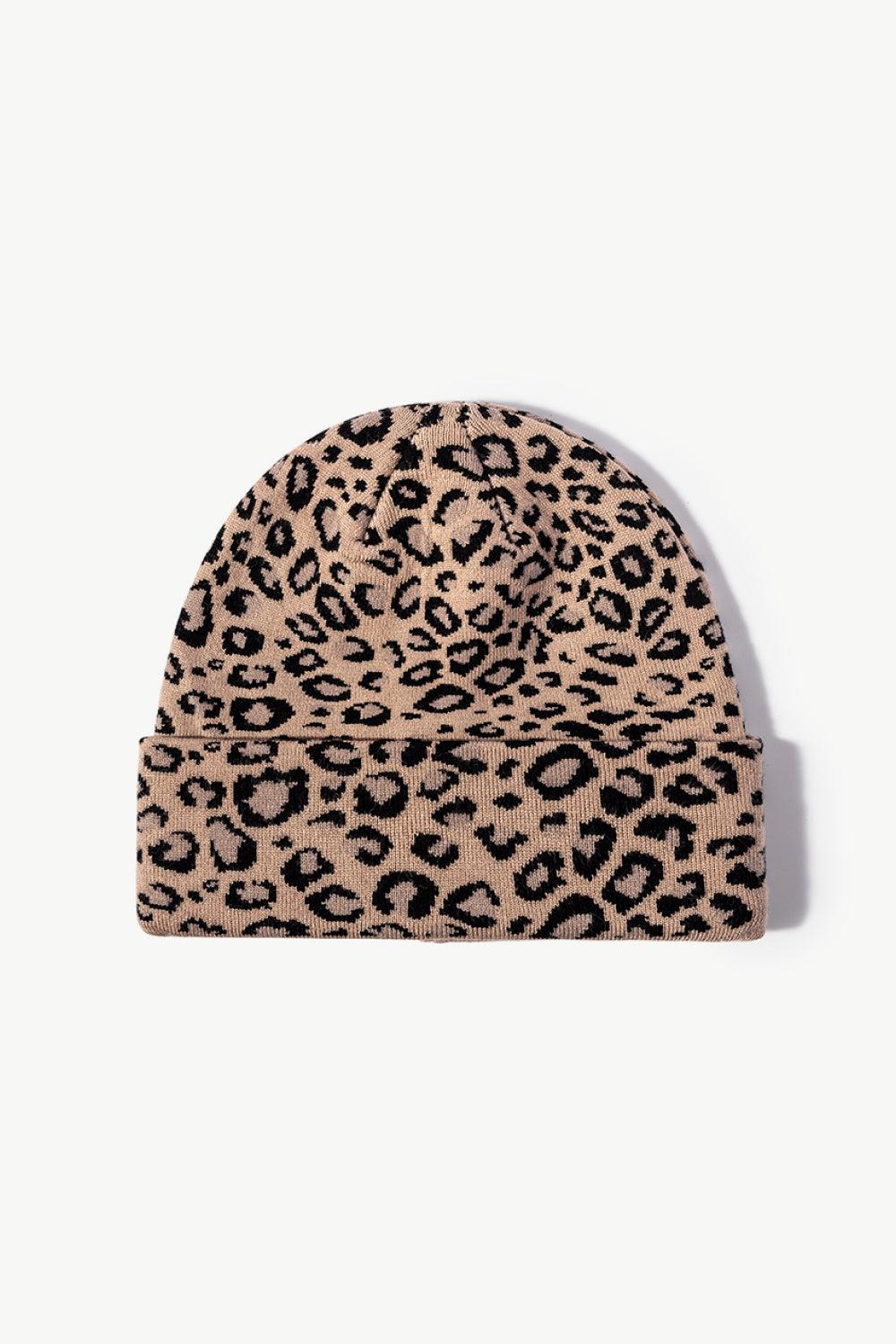 Leopard Pattern Cuffed Beanie BLUE ZONE PLANET