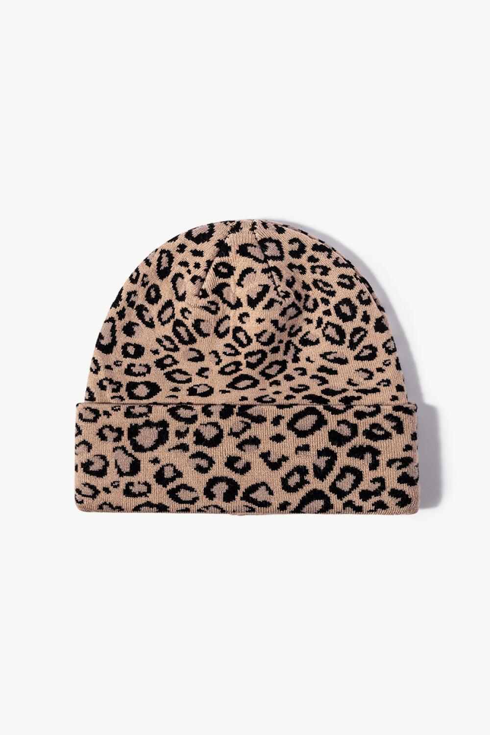 Leopard Pattern Cuffed Beanie BLUE ZONE PLANET